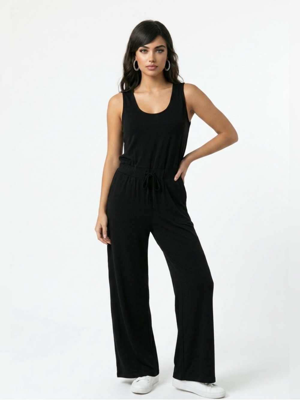 NWT Z Supply Layover Wide Leg Jumpsuit Black Women’s Size Medium